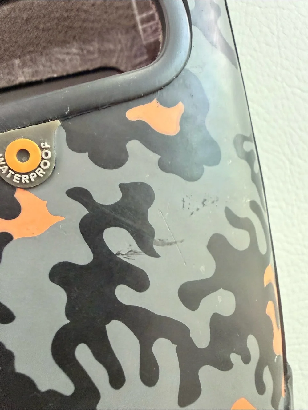 BOGS Neo Camo Tall Rain Boots Kids Boys Toddler Boots Size 13 Black & Orange